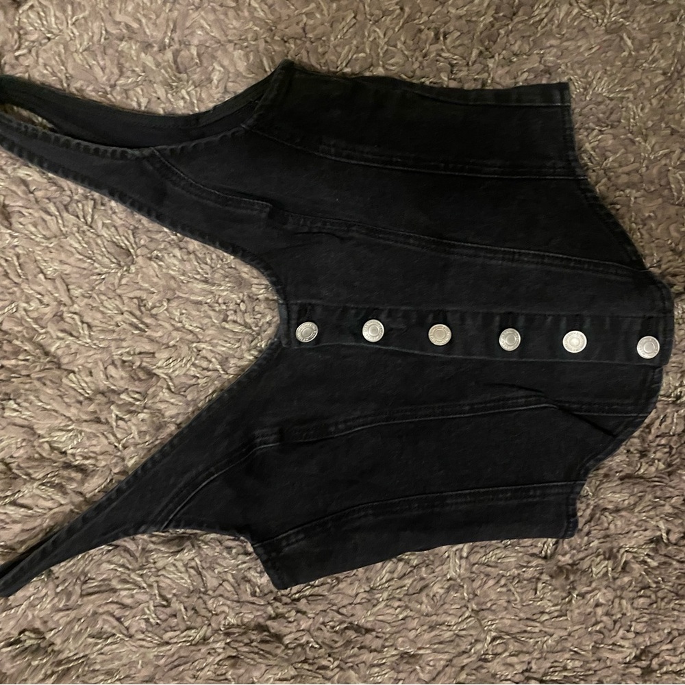 Meshki Black Denim Vest